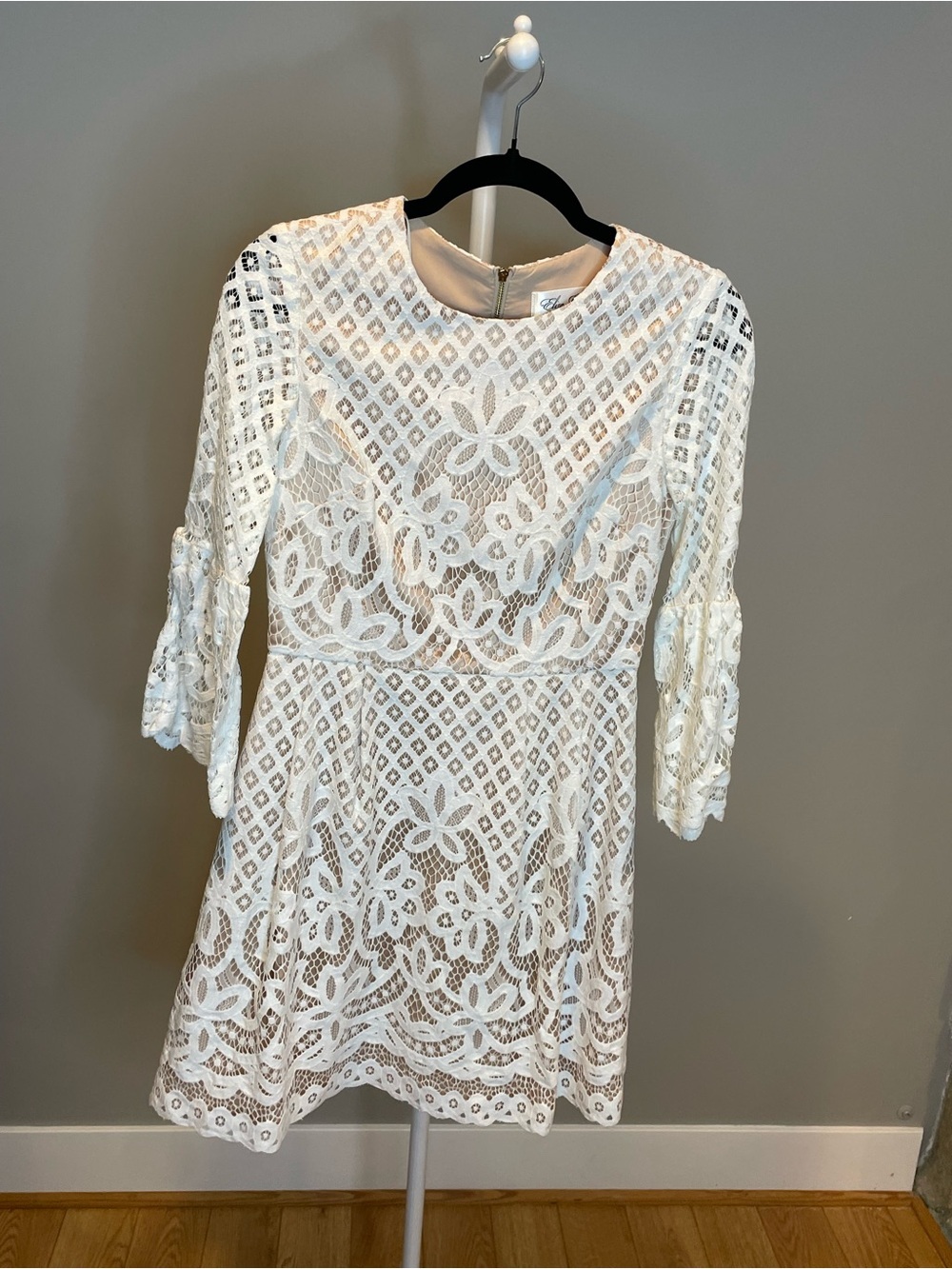 Eliza J Ivory Lace Mini Dress